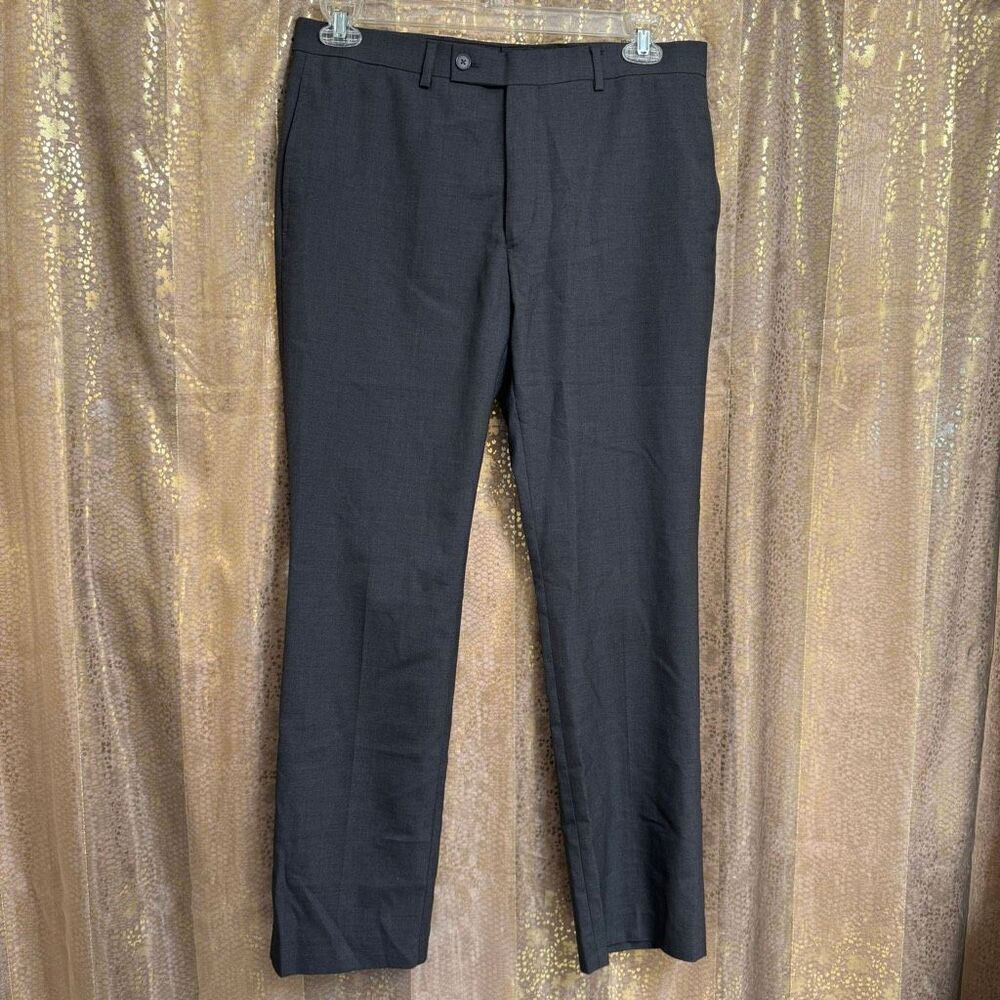 Calvin Klein Men's Jerome Charcoal Gray X Slim Fit Dress Suit Pants Flat Front 3
